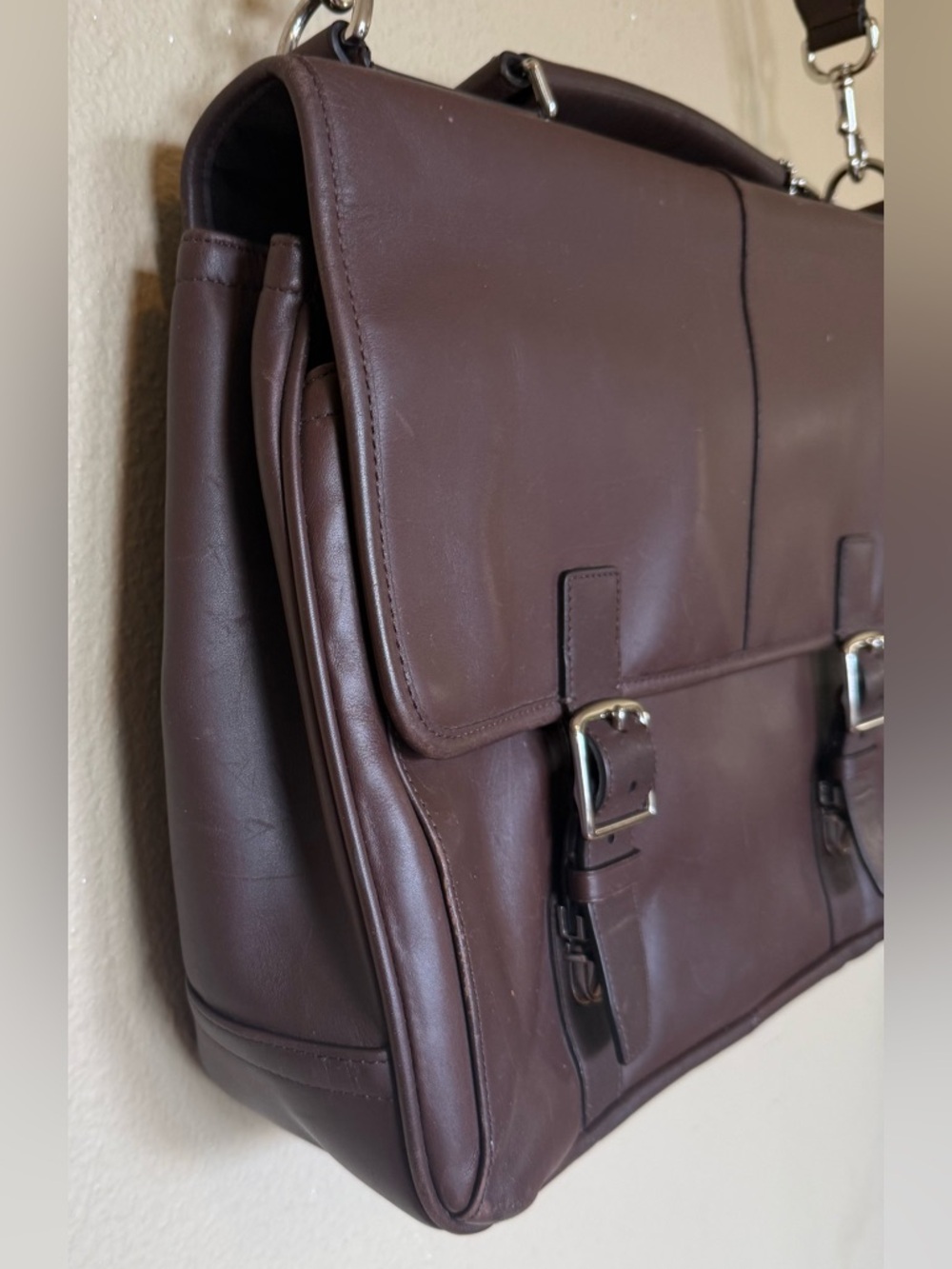 Vtg Coach Lexington Flap Top Brown Leather Laptop Briefcase Commuter Bag - Picture 9 of 16